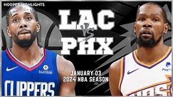 LA Clippers vs Phoenix Suns Full Game Highlights | Jan 3 | 2024 NBA Season
