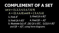Complement of a Set |Algebra 1 | Math Video Central