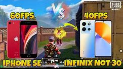 iPhone SE 2020 vs Infinix Not 30 | 60 vs 40FPS | PUBG Mobile 1v1 Tdm Gameplay #1v1 #iphone