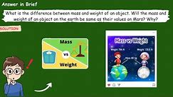 Difference between Mass and weight🧐 | Mass and weight of on earth same values on Mars? Why? #science
