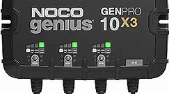 NOCO Genius GENPRO10X3, 3-Bank, 30A (10A/Bank) Smart Marine Battery Charger, 12V Waterproof Onboard Boat Charger, Battery Maintainer and Desulfator for AGM, Lithium (LiFePO4) and Deep-Cycle Batteries