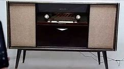 Vintage Mid Century Modern Emud German Stereo Console Bluetooth AM FM Record player