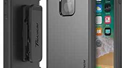 Trianium iPhone 8 Plus Case [Duranium Series] with Holster Case Heavy Duty Cover and Built-in Screen Protector for Apple iPhone8 Plus Phone (2017) Belt Clip Kickstand [Full Body Protection]- Gunmetal