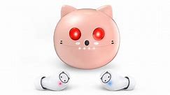 Pink wireless earbuds