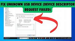fix unknown usb device (device descriptor request failed)