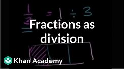 Understanding fractions as division | Fractions | 5th grade | Khan Academy