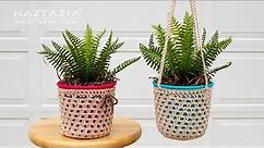 HOW to CROCHET a PLANT HOLDER and HANGER DIY Tutorial by Naztazia