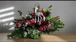Świąteczny stroik nagrobny || Kompozycja na cmentarz || Sztuczne kwiaty || Boże Narodzenie