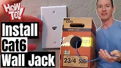 CAT6 CABLE RUN THROUGH WALL AND ETHERNET JACK INSTALL - HOW TO