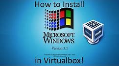 Windows 3.1 - Installation in Virtualbox (2018)