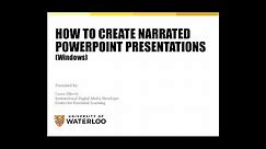 How to Create Narrated PowerPoint Presentations (Windows)