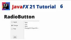 JavaFX 21 Tutorial 6 - RadioButton
