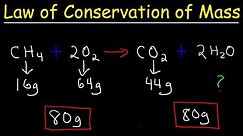 Law of Conservation of Mass - Fundamental Chemical Laws, Chemistry