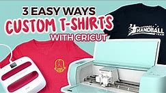 3 ways to make custom t-shirts with Cricut Explore 3 & Easy Press 2 on Design Space | for beginners