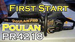 First Start of Poulan Pro PR4218 Chainsaw