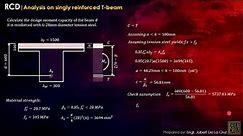 RCD | Analysis | Singly reinforced T-Beams