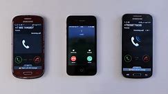 Samsung Galaxy S III mini vs iPhone 4 vs Samsung Galaxy S4 mini incoming call