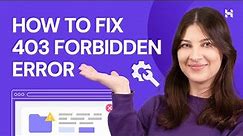 How to Fix 403 Forbidden Error