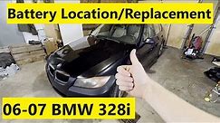 Battery Location and Replacement BMW 328i 06 07 08 09 10 11 2006 2007 2008 2009 2010 2011
