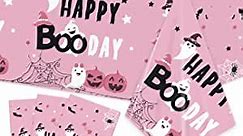 3 Pack Halloween Tablecloths Pink Halloween Party Decorations Pumpkin Ghost Happy Boo Day Halloween Table cover Rectangular Plastic Table Cover for Indoor Outdoor Halloween Party Home Decorations