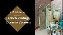 1:12 French Vintage Dressing Screen ( Free Printable)