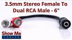 3.5mm Stereo Female To Dual RCA Male Adapter #936