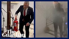 Far-right Polish MP extinguishes Hanukkah candles in parliament