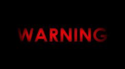 Warning! Red flashing warning message text on black background. Two speeds. Seamlessly loopable. 4K.