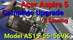 How To Upgrade M.2 SSD, Memory & Add Additional SSD In Acer Aspire 5 A515-55 Laptop