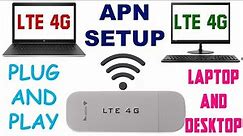 LTE 4G USB modem with wifi hotspot APN setup with complete installation for LAPTOP PC