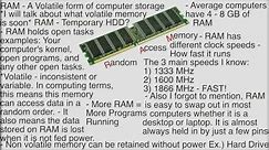 What is RAM? (Random Access Memory) - Computer Basics