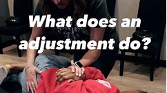 Just what does an adjustment do? 🪭😎💃 A chiropractic adjustment works by a chiropractor applying a high velocity, low amplitude thrust to a stuck or misaligned spinal joint or vertebra; sometimes referred to as subluxation. This restores, spinal motion and function to the restricted joint, decreasing localized inflammation and nerve irritation, decreasing pain and associated local muscle spasms. The communication between the brain and the nervous system is then restored to any vertebrae that h
