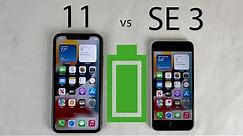 iPhone SE 3 vs iPhone 11 Battery Life DRAIN Test
