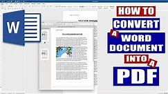 How to convert Word to a PDF File | Microsoft Word Tutorials
