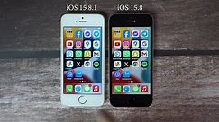 iOS 15.8.1 Vs iOS 15.8 on iPhone SE 1st Generation Speed Comparison