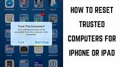 How to Reset Trusted Computers for iPhone or iPad