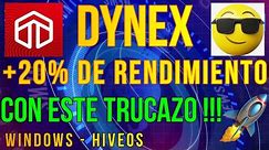 DYNEX - AUMENTA +20% EN RENDIMIENTO Y EFICIENCIA EN DYNEX CON ESTE TRUCO - WINDOWS Y HIVEOS - DNX