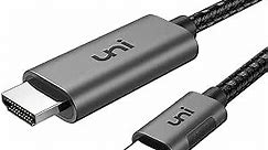 uni USB C to HDMI Cable for Home Office 6ft (4K@60Hz), USB Type C to HDMI Cable, Thunderbolt 4/3 Compatible with iPhone 15 Pro/Max, MacBook Pro/Air 2023, iPad Pro, Surface Book 2, Galaxy S23