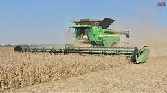 50ft JOHN DEERE HD50R Draper Harvesting Soybeans