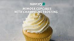 Mimosa Cupcakes with Champagne Frosting | SavoryOnline
