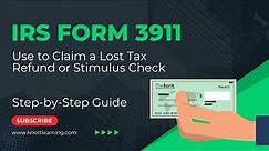 How to Fill Out IRS Form 3911 for a Lost Stimulus Check