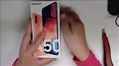 Samsung Galaxy A50 Coral color unboxing& First Look