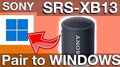 Pairing Sony SRS XB13 Bluetooth Speaker to WINDOWS Computers (How t)