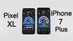 Google Pixel XL vs iPhone 7 Plus - Speed/Battery/Multitasking/Benchmark/Heat Test!