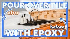 HOW TO Pour Epoxy over Tile Countertop - White Marble Countertop - Countertop Epoxy - Resurface Tile