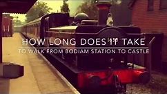 How long does it take to walk from Bodiam Station on the Kent and East Sussex Railway to Bodiam Cast