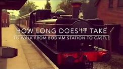 How long does it take to walk from Bodiam Station on the Kent and East Sussex Railway to Bodiam Cast