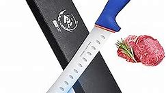 DRAGON RIOT Premium Butcher Breaking Knife, 10 Inch Curved Cimeter Knife-Meat Trimming Butcher Knife Turkey Carving German Stainless Steel with Fibre Handle