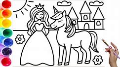 Princess and unicorn: drawing, painting, coloring for children and toddlers