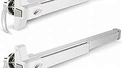 IRONWALLS Push Bar Panic Exit Device with Exterior Lever Keyed Alike, 2-Pack 27.5” Stainless Steel Panic Bar Lock Set for Commercial Door, Fire Emergency Exit Door Panic Hardware for Hotel, Hospital